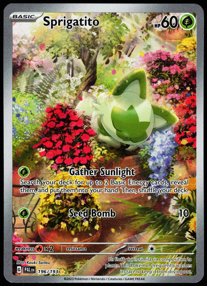 Sprigatito 196/193 Illustration Rare Paldea Evolved Pokemon Holo Near Mint front