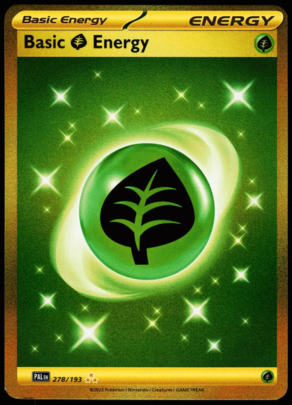 Basic Grass Energy 278/193 Hyper Rare Paldea Evolved Pokemon Holo Near Mint front