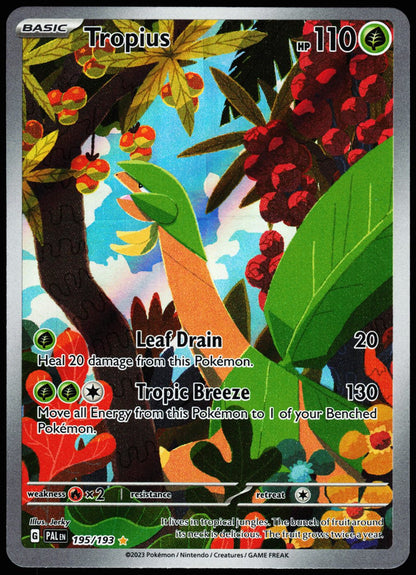 Tropius 195/193 Illustration Rare Paldea Evolved Pokemon Holo Near Mint front