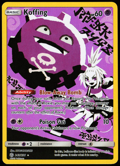 Koffing 243/236 Secret Rare Cosmic Eclipse Pokemon Holo Near Mint front