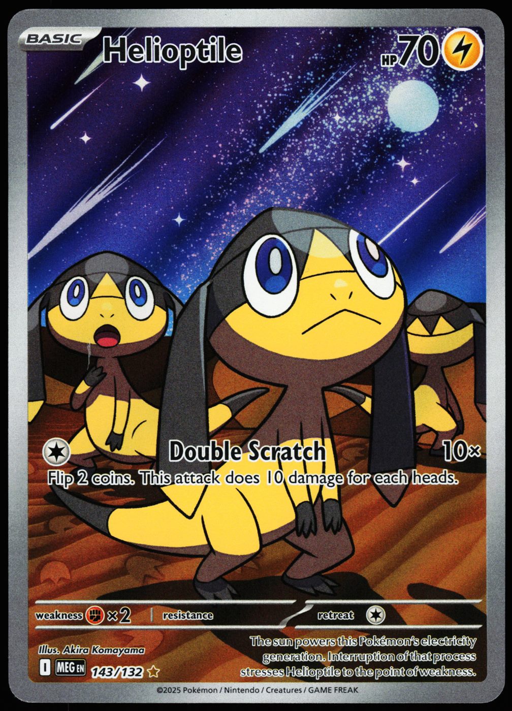 Helioptile 143/132 Illustration Rare Mega Evolution Pokemon Holo Near Mint front