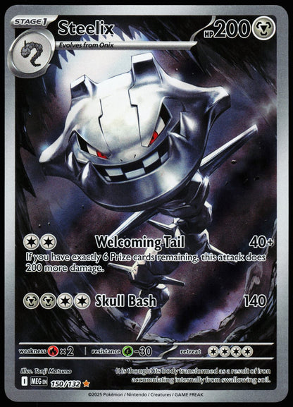 Steelix 150/132 Illustration Rare Mega Evolution Pokemon Holo Near Mint front