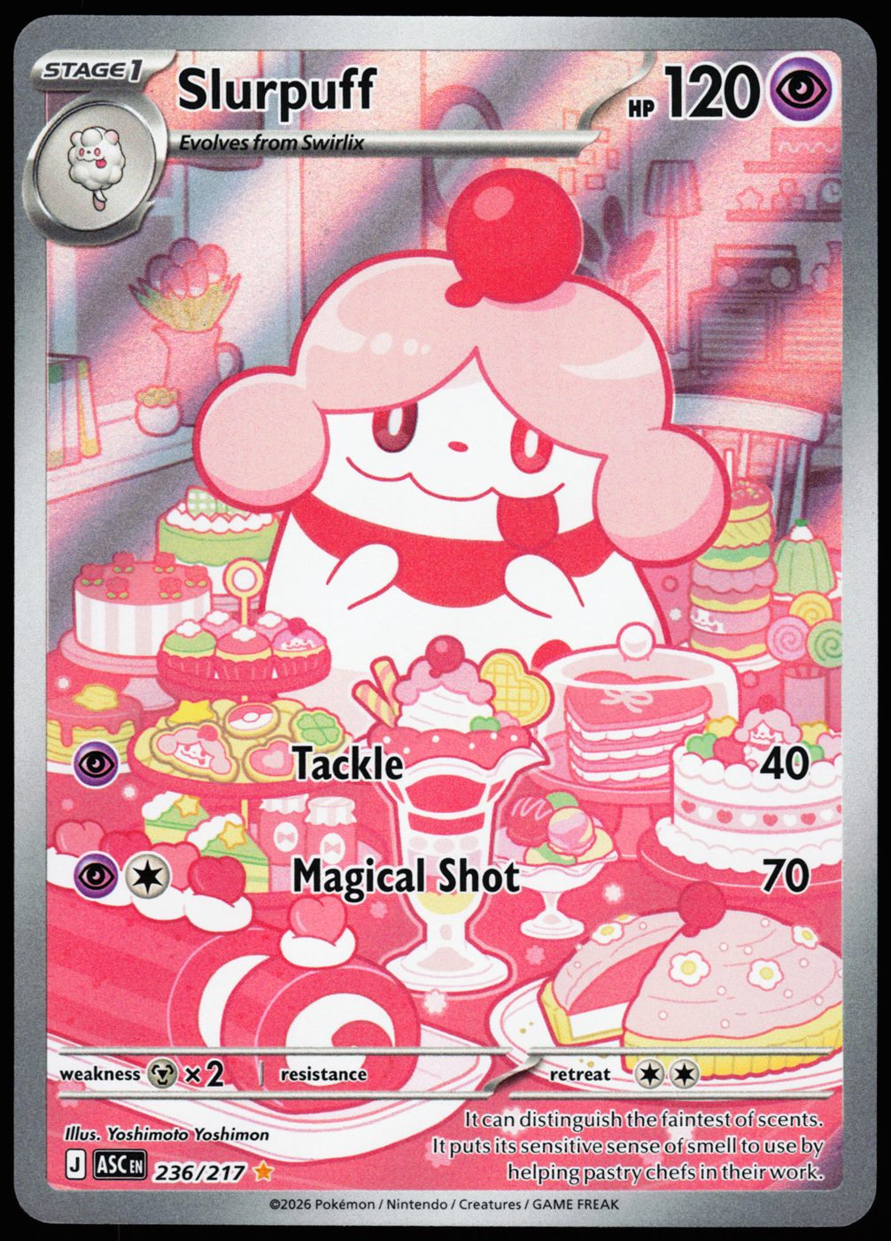 Slurpuff 236/217 Illustration Rare Ascended Heroes Pokemon Holo Near Mint front