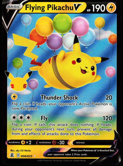 Flying Pikachu V 006/025 Ultra Rare Celebrations Pokemon Holo Near Mint front