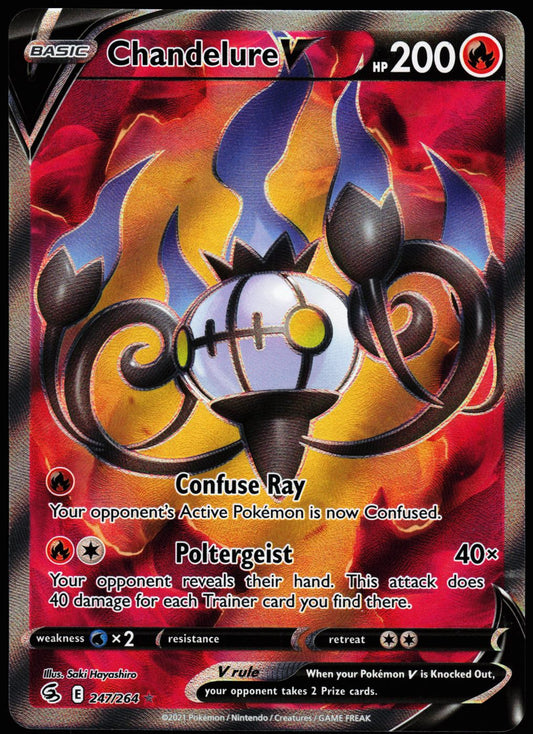 Chandelure V 247/264 Ultra Rare Fusion Strike Pokemon Holo Near Mint front