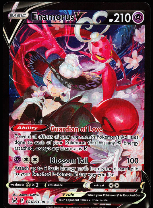 Enamorus V TG18/TG30 Ultra Rare Lost Origin Trainer Gallery Pokemon Holo Near Mint front
