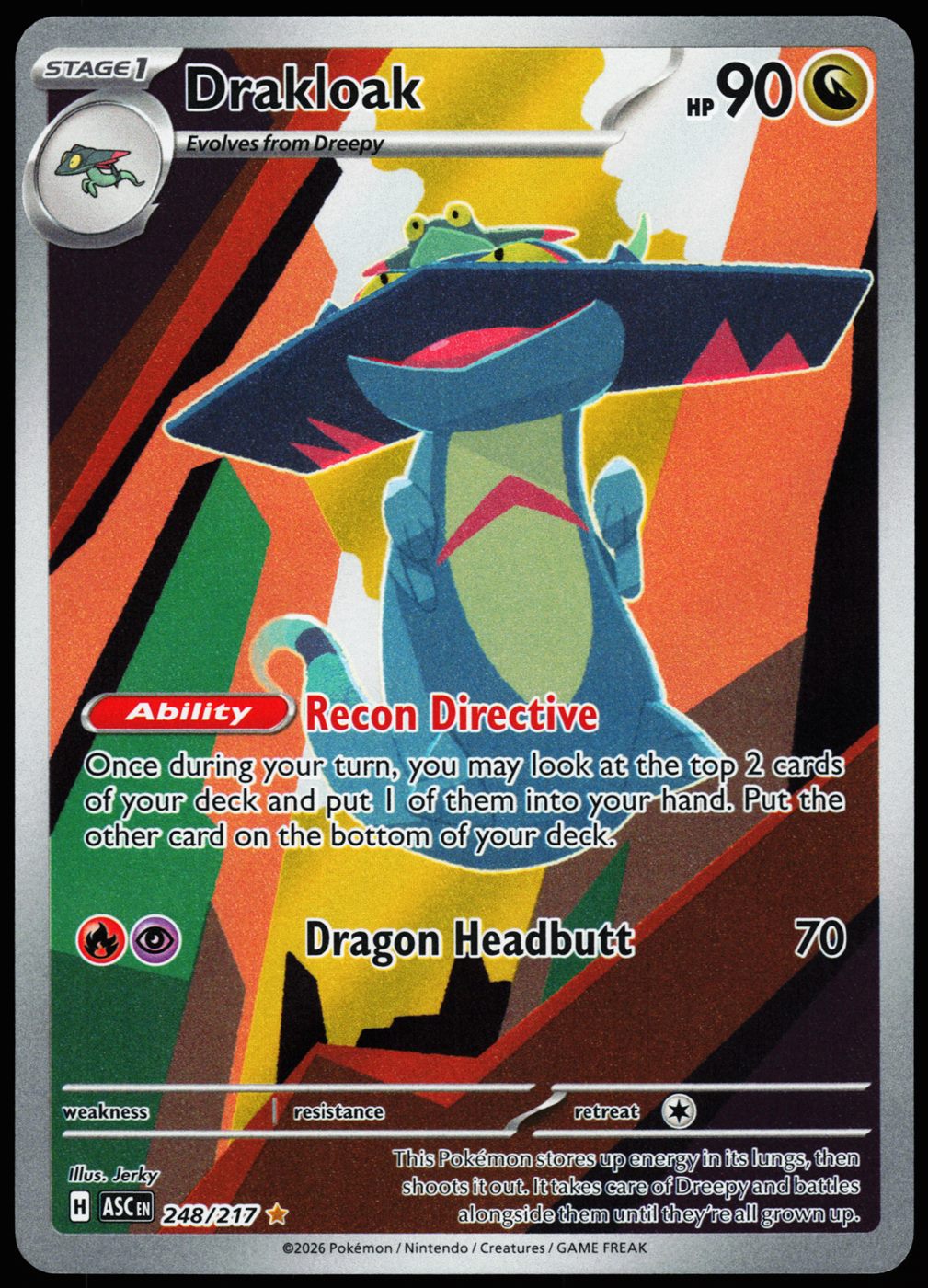 Drakloak 248/217 Illustration Rare Ascended Heroes Pokemon Holo Near Mint front