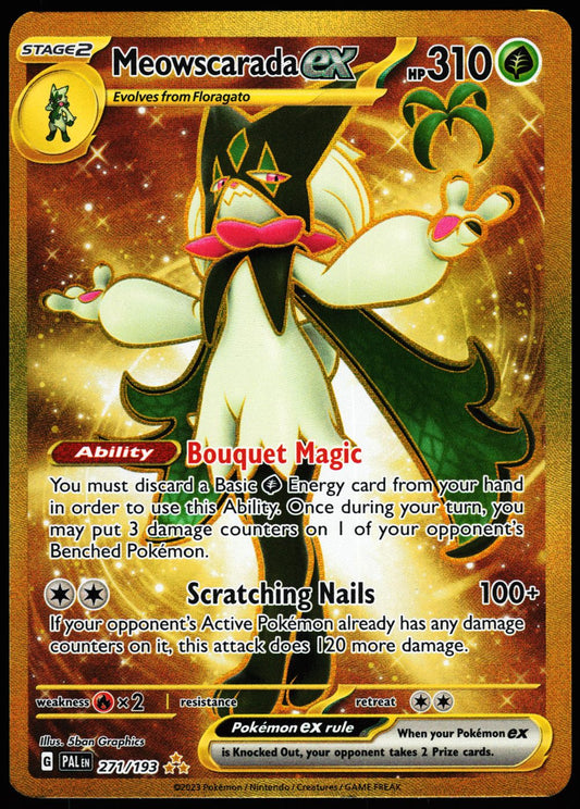 Meowscarada ex 271/193 Hyper Rare Paldea Evolved Pokemon Holo Near Mint front
