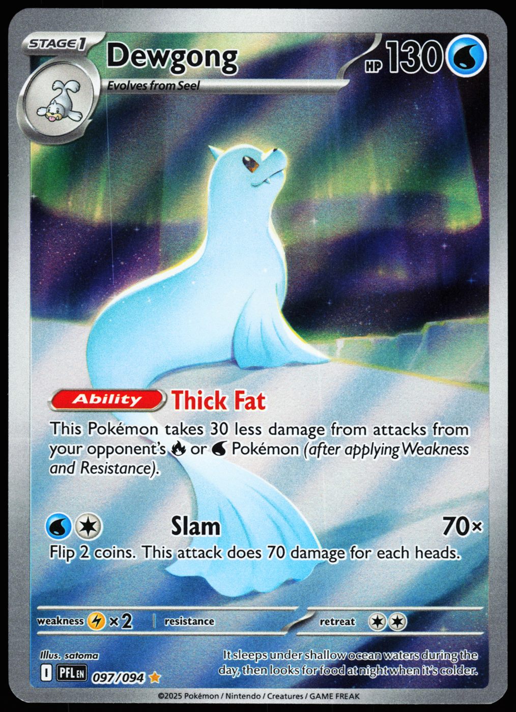 Dewgong 097/094 Illustration Rare Phantasmal Flames Pokemon Holo Near Mint front