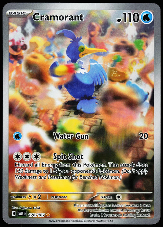 Cramorant 176/167 Illustration Rare Twilight Masquerade Pokemon Holo Near Mint front