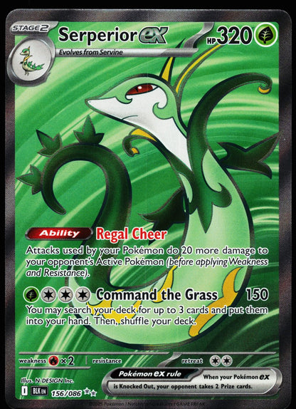Serperior ex 156/086 Ultra Rare Black Bolt Pokemon Holo Near Mint front