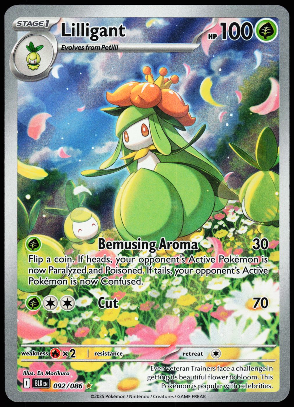 Lilligant 092/086 Illustration Rare Black Bolt Pokemon Holo Near Mint front