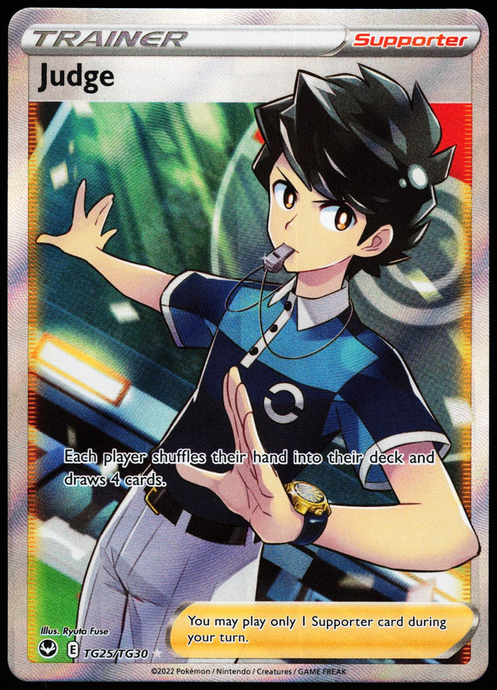 Judge TG25/TG30 Ultra Rare Silver Tempest Trainer Gallery Pokemon Holo Near Mint front