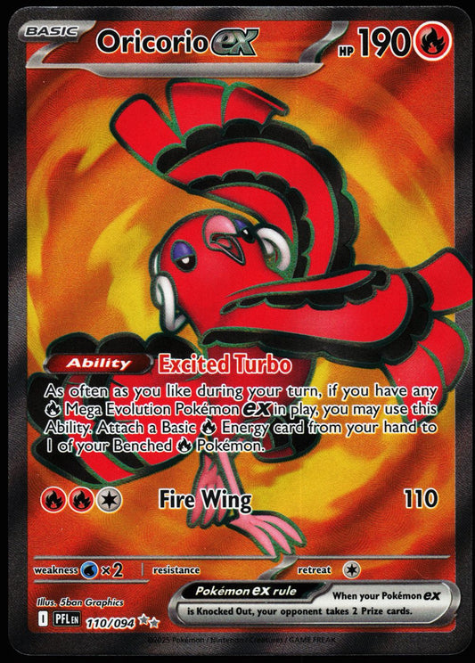 Oricorio ex 110/094 Ultra Rare Phantasmal Flames Pokemon Holo Near Mint front