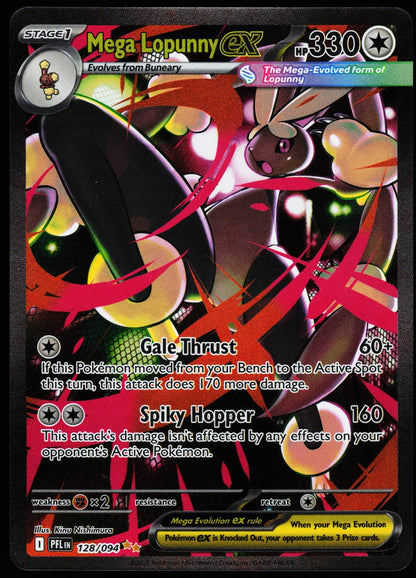Mega Lopunny ex 128/094 Special Illustration Rare Phantasmal Flames Pokemon Holo Near Mint front
